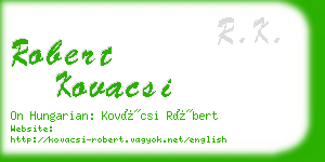 robert kovacsi business card